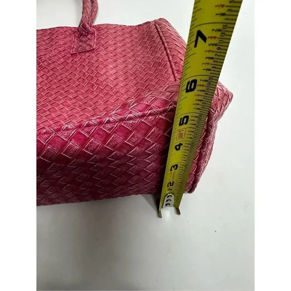 Pink Large Capacity PU Portable Shoulder Bag Tote